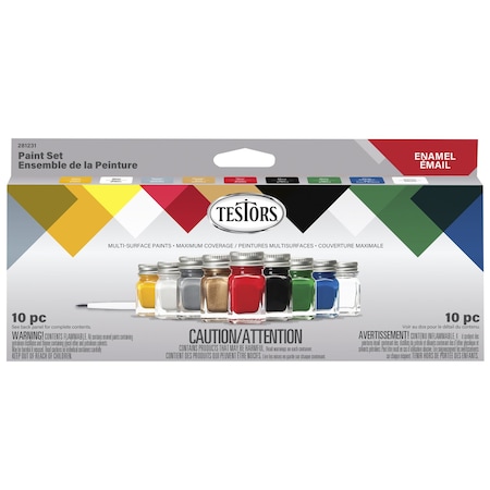 Testors Testors Assorted Solvent-Based Enamel Paint Exterior and Interior 0.25 oz 281231